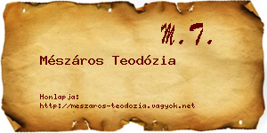 Mészáros Teodózia névjegykártya